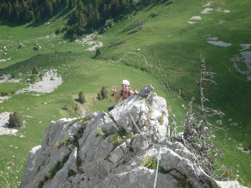 20-Laetitia dans Little Moose, arrivée sur l'arête facile