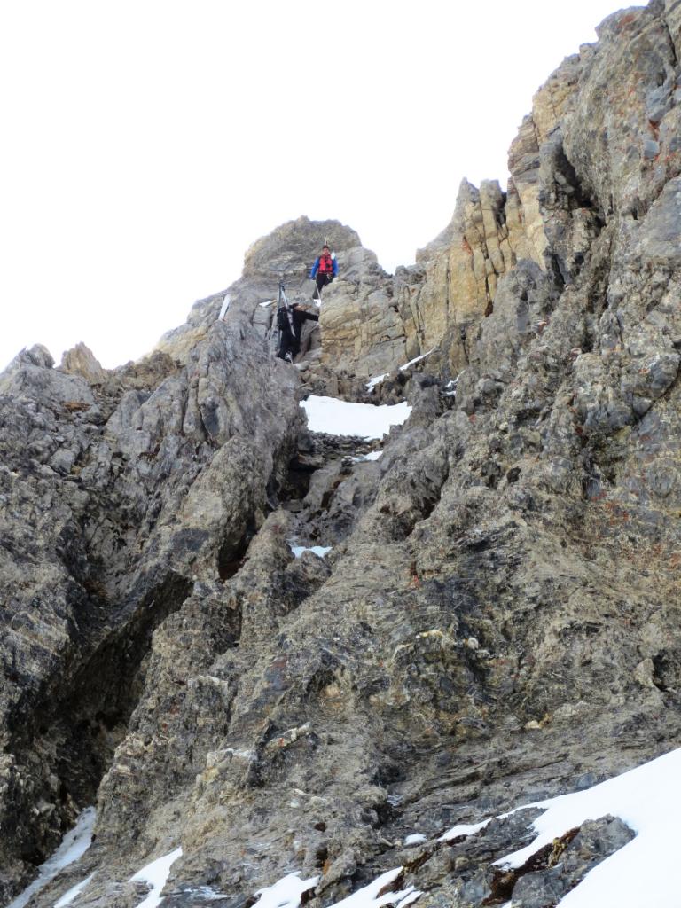 Belle neige pour monter aux Hautes Fenêtres ! Le passage clé.