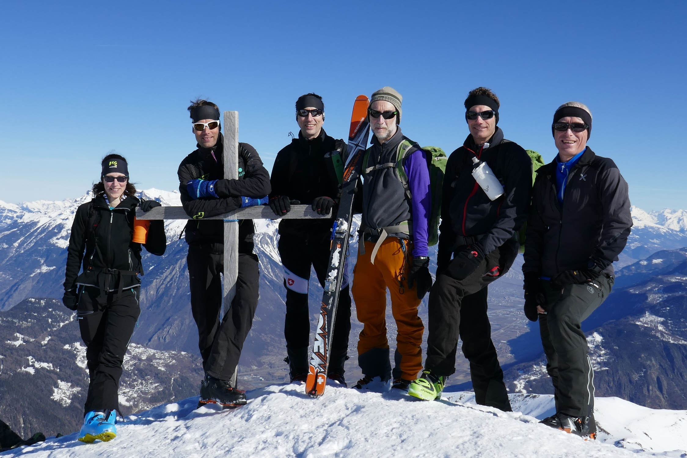 Martine, Georges, Fabien, Gérard, Frédéric, Bruno au sommet