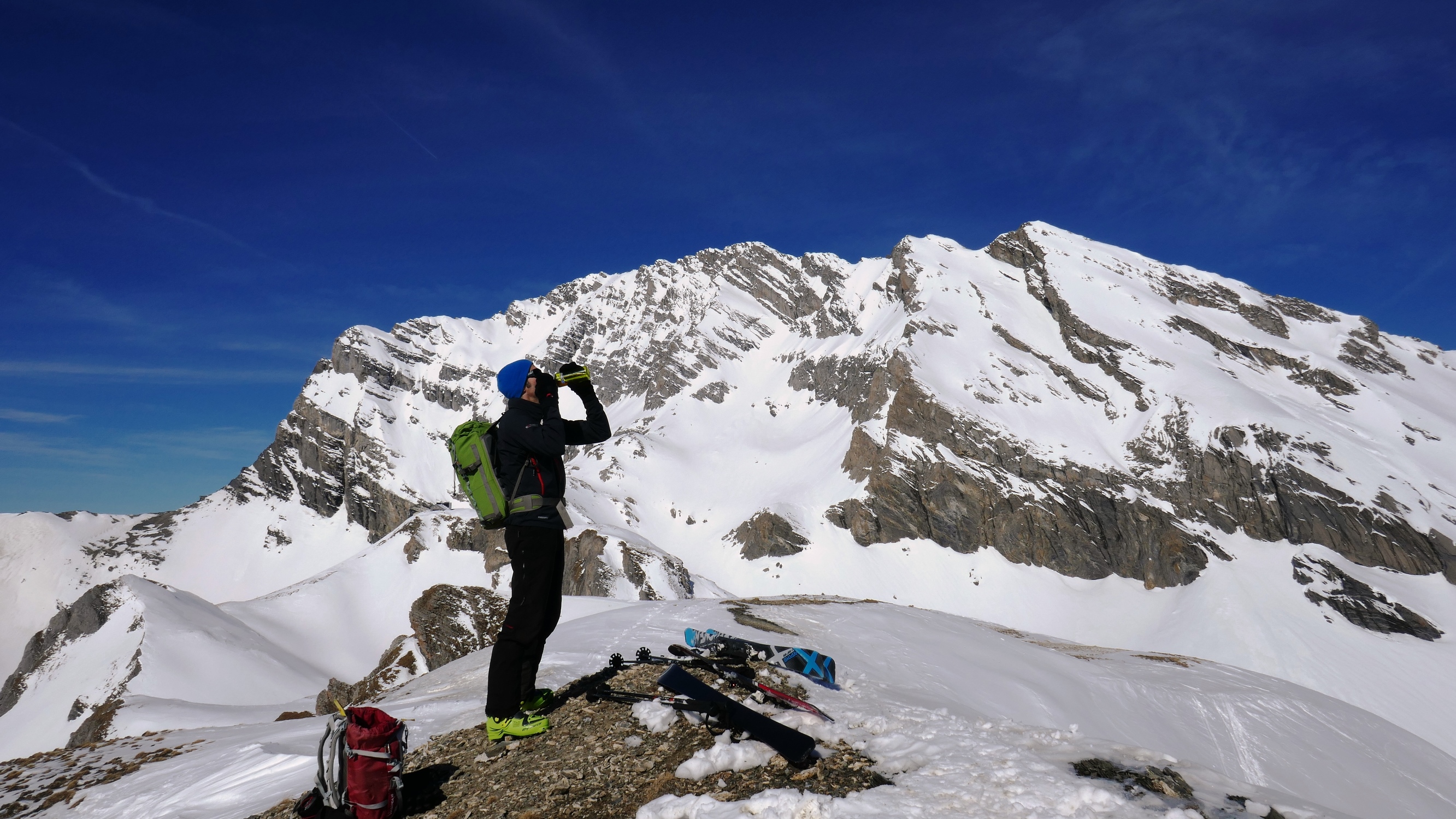 Frédéric à l'avant sommet 2568, Grand Muveran