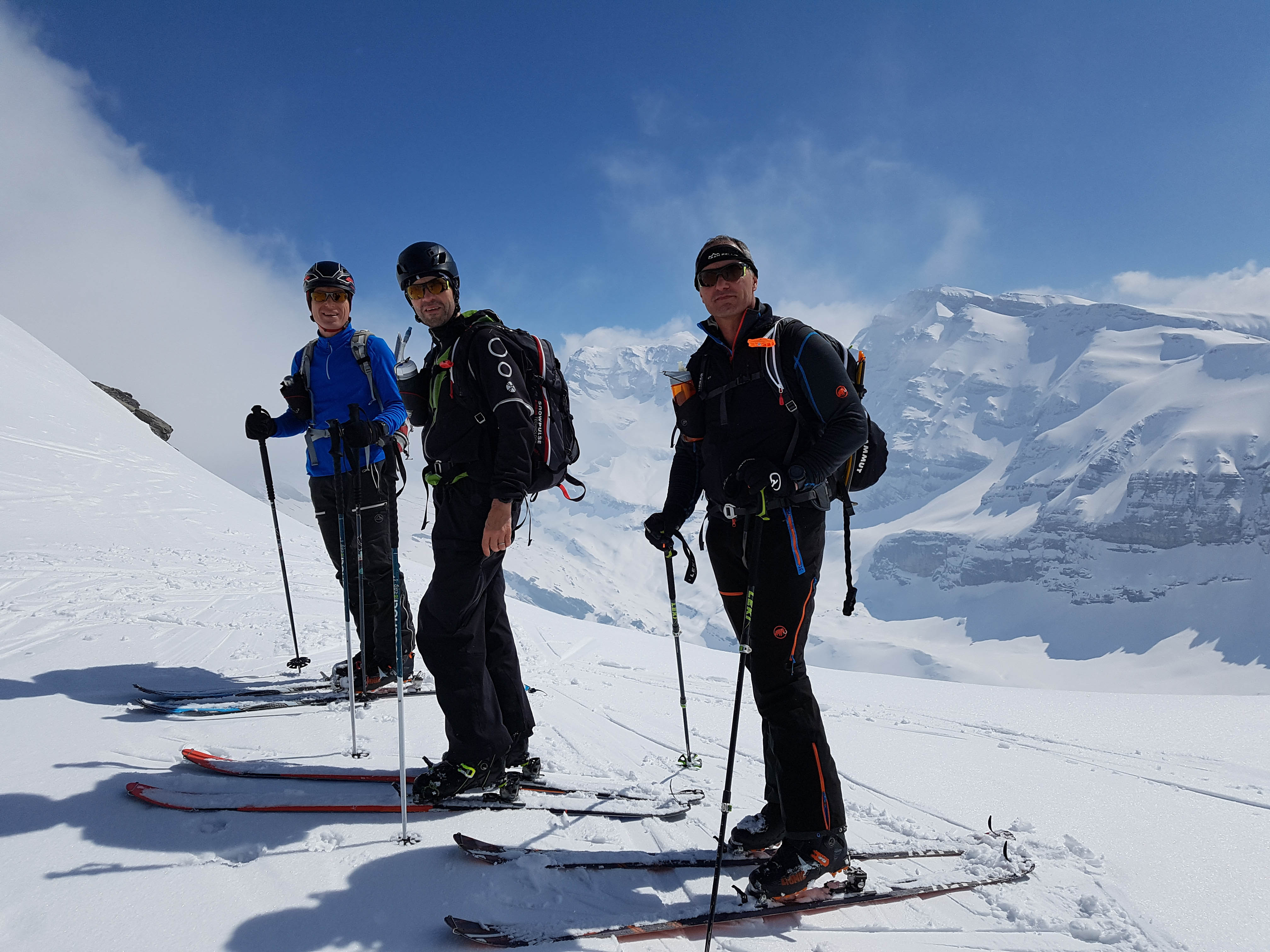 Bruno, Patrick, Stéphane au col de Comba Mornay