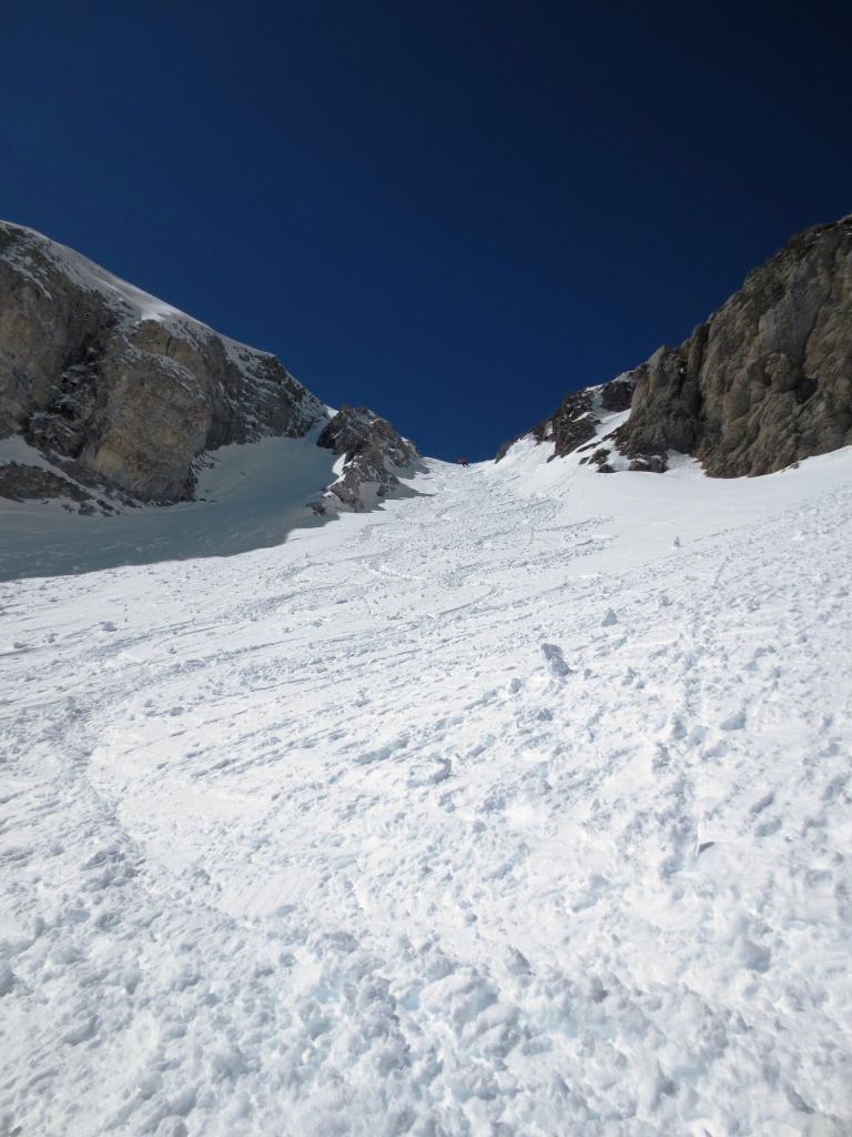 Le couloir, partie la plus raide de la descente