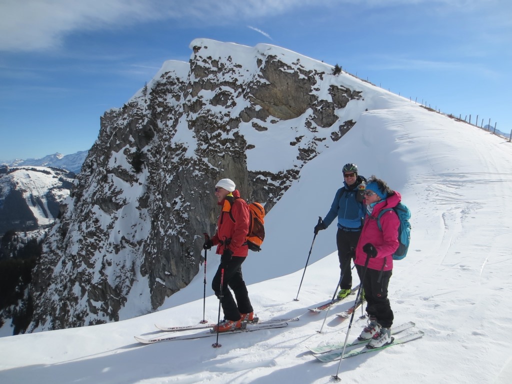 Le sommet vu du haut du couloir de descente