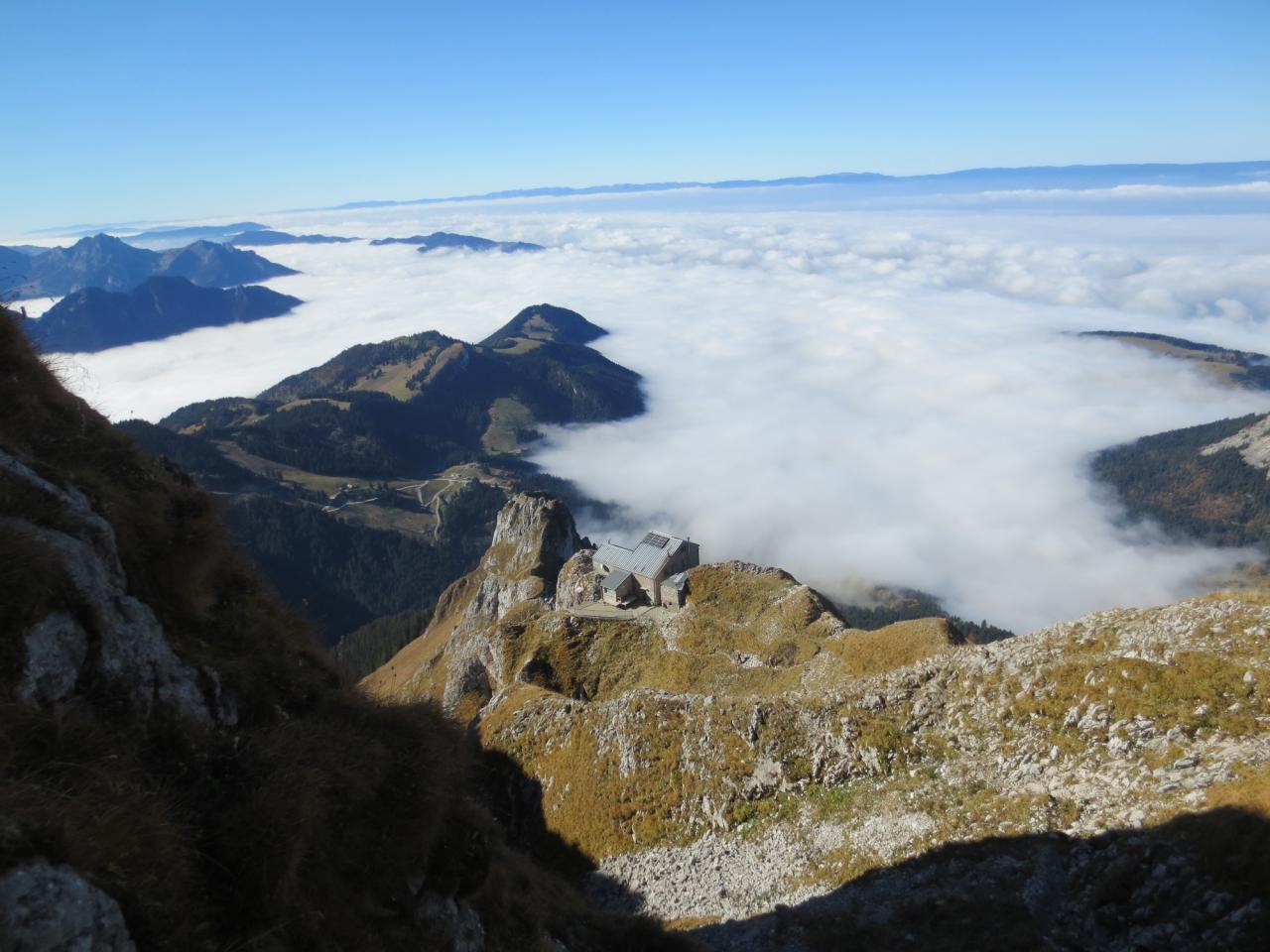 Le refuge vue d'avion